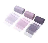 sourcing map 3 Rolls Ribbon Crinkle Chiffon, 1.5" 6 Yards Handmade Tulle Fabric Silk Ribbon Fabric for Flower Bouquet Gift Wrapping DIY Crafts Wedding, Purple, Light Purple, Grey Purple