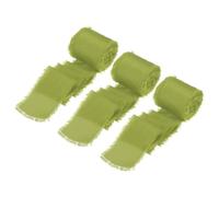 sourcing map 3 Rolls Silk Satin Ribbon, 1.5 Inch 7 Yards Chiffon Ribbon Fabric Ribbon Handmade Floral Fringe Ribbon for Gift Wrapping Crafts Flower Bouquet, Olive Green