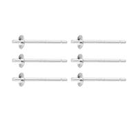 sourcing map 3 Set 925 Sterling Silver Earring Posts, Pearl Cup Pad Earring Stud Blanks for DIY Earrings Jewelry Making Findings, Plain Silver, 3mm/0.12" Cup Size