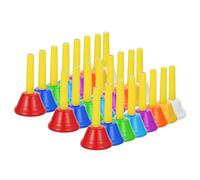 sourcing map 3 Set Hand Bells Set 8 Note Musical Diatonic Bells Colorful Musical Instrument for Musical Teaching Festival Church Chorus Family Birthday Wedding Party, Yellow/Mixed Colors