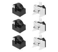 sourcing map 3 Set PTC Refrigerator Starter Relay 4.7 Ohm 2 Pin and 1/2HP Freezer Overload Protectors for Fridge Cooler Compressor