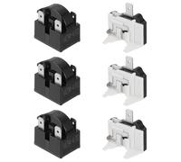 sourcing map 3 Set PTC Refrigerator Starter Relay 4.7 Ohm 4 Pin and 1/2HP Freezer Overload Protectors for Fridge Cooler Compressor
