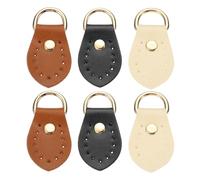 sourcing map 3 Set Purse Strap Mount Hook, PU Leather Sew on Bag Side Clip Buckle Replacement with D Rings for DIY Crossbody Handbag Purse Making, Brown/Black/Beige