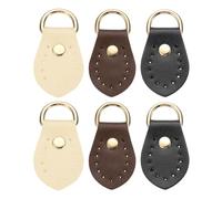 sourcing map 3 Set Purse Strap Mount Hook, PU Leather Sew on Bag Side Clip Buckle Replacement with D Rings for DIY Crossbody Handbag Purse Making, Coffee/Black/Beige