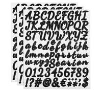 sourcing map 3 Sheet 252 Pcs Letter Number Stickers Kit, 1 Inch Self Adhesive Vinyl Cursive Alphabet Decals Script for Mailbox Sign DIY Crafts Decor, Black