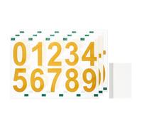 sourcing map 3 Sheets/30 Pcs Mailbox Numbers for Outside, 2 Inch 0-9 Vinyl Self-Adhesive Numbers Stickers Waterproof House Sticker with Scraper for Signs Doors Address, Gold