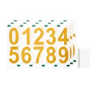 sourcing map 3 Sheets/30 Pcs Mailbox Numbers for Outside, 3 Inch 0-9 Vinyl Self-Adhesive Numbers Stickers Waterproof House Sticker with Scraper for Signs Doors Address, Gold