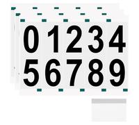 sourcing map 3 Sheets/30 Pcs Reflective Mailbox Numbers for Outside, 2 Inch 0-9 Vinyl Self-Adhesive Numbers Stickers Waterproof House Sticker with Scraper for Signs Doors Address, Black