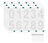 sourcing map 3 Sheets/30 Pcs Reflective Mailbox Numbers for Outside, 3 Inch 0-9 Vinyl Self-Adhesive Numbers Stickers Waterproof House Sticker with Scraper for Signs Doors Address, White