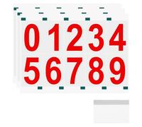 sourcing map 3 Sheets/30 Pcs Reflective Mailbox Numbers for Outside, 3 Inch 0-9 Vinyl Self-Adhesive Numbers Stickers Waterproof House Sticker with Scraper for Signs Doors Address, Red