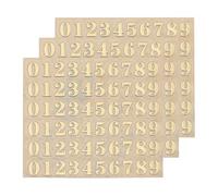 sourcing map 3 Sheets 3mm/0.12inch Mini Number Stickers, 3D Alloy Self Adhesive 0-9 Number Sticker for Crafts Scrapbooking Greeting Cards Decors, Gold