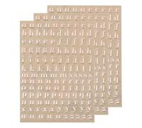 sourcing map 3 Sheets 4.5mm/0.18inch Mini Letter Stickers, 3D Alloy Self Adhesive Lowercase A-Z Alphabet Sticker for Crafts Scrapbooking Greeting Cards Decors, Rose Gold