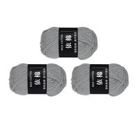 sourcing map 3 Skein Cotton Yarn, 60% Cotton, 40% Acrylic Knitting Yarn for Crocheting Each of 138g/4.87oz(Per Skein 80m/87.5 Yard) /Gray