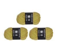 sourcing map 3 Skein Cotton Yarn, 60% Cotton, 40% Acrylic Knitting Yarn for Crocheting Each of 139g/4.90oz(Per Skein 80m/87.5 Yard) /Dark Yellow