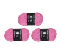 sourcing map 3 Skein Cotton Yarn, 60% Cotton, 40% Acrylic Knitting Yarn for Crocheting Each of 144g/5.07oz(Per Skein 80m/87.5 Yard) /Deep Red