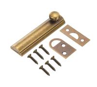 sourcing map 3" Solid Brass Surface Bolt, Concealed Security Slide Latch Door Lock with Screws, Polished French Door Lock for Closet Cabinet Recessed Doors, Bronze