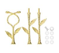 sourcing map 3-Tiers Cake Tray Stand Handle Metal Cake Stands Holder Cupcake Dessert Plate Hardware Fitting Holder Rod Stand Handle for Wedding Party Festival Cake Plate, Gold (Vine)