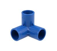 sourcing map 3-Way Elbow PVC Pipe Fitting Furniture Grade 20mm Size Tee Corner Fittings Blue 10Pcs