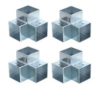 sourcing map 3-Way Gazebo Brackets Kit, Right Angle Corner Bracket Woodworking DIY Post Base Kit for 1.6" x 1.6" Lumber for Outdoor Patio Gazebo Log Cabins (4 Pack)