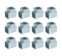 sourcing map 3-Way Gazebo Brackets Kit, T-Shaped Woodworking DIY Post Base Kit for 2.4" x 2.4" Lumber for Outdoor Patio Gazebo Log Cabins (12 Pack)