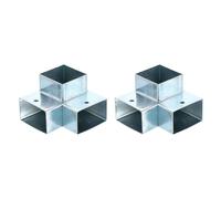 sourcing map 3-Way Gazebo Brackets Kits, Right Angle Corner Bracket Woodworking DIY Post Base Kit for 2" x 1.22" Lumber for Outdoor Patio Gazebo Log Cabins (2 Pack)