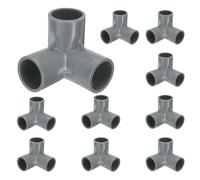 sourcing map 3 Way PVC Pipe Fittings, 3/4 Inch Furniture Grade Elbow Pipe Connector, 90 Degree PVC Elbow Side Outlet Fittings for Build PVC Furniture DIY Garden Shelves (10 Pack), Grey