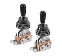 sourcing map 3 Way Short Straight Guitar Toggle Switch Pickup Selector Black with Black Tip Knob Cap for Electric Guitars Parts Replacement Pack of 2