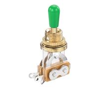 sourcing map 3 Way Short Straight Guitar Toggle Switch Pickup Selector Gold with Green Tip Knob Caps for Electric Guitars Parts Replacement