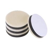sourcing map 3" Wool Felt Sponge Polishing Pad Hook and Loop Buffing Wheel Fine Polishing for Orbital Polisher Buffer 4 Pcs