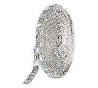 sourcing map 3 Yard 8mm Self Adhesive Crystal Rhinestone Ribbon Square Diamond Rhinestones Stickers for Crafts Project, Cars, Phones, Birthday Decoration White