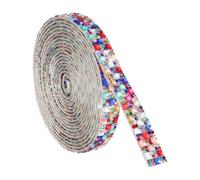 sourcing map 3 Yard Rhinestone Ribbon, 4mm x 4mm Self-Adhesive Crystal Rhinestone Strips, for Clothing DIY Arts Crafts Wedding Party Supplies Rainbow