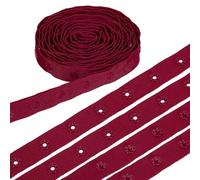sourcing map 3 Yard Snap Button Tape, Polyester Plastic Snap Button Trim, Sewing Press Stud Ribbon Replacement for DIY Craft Clothes Fabric Sewing, Dark Red