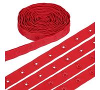 sourcing map 3 Yard Snap Button Tape, Polyester Plastic Snap Button Trim, Sewing Press Stud Ribbon Replacement for DIY Craft Clothes Fabric Sewing, Red