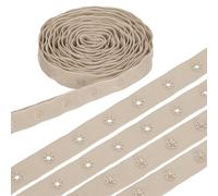 sourcing map 3 Yard Snap Button Tape, Polyester Plastic Snap Button Trim, Sewing Press Stud Ribbon Replacement for DIY Craft Clothes Fabric Sewing, Light Brown