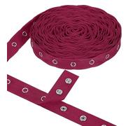 sourcing map 3 Yards Metal Snap Tape for Sewing Snap Buttons for Clothes, Metal Button Tape Ribbon for Clothes, Cotton Snap Trim Fastener for DIY Crafts, 0.78" Width,Purple-Red