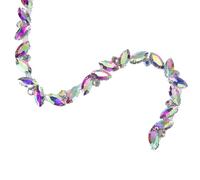 sourcing map 3 Yards Rhinestone Chain Trim - 10mm Bling Shiny Crystal Chain Applique for Sewing, DIY Jewelry, Clothing (AB Color)