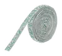 sourcing map 3 Yards x 0.59 Inch Resin Rhinestone Ribbon, Self-Adhesive Bling Crystal Ribbon Strips for Wedding Birthday Party DIY Crafts Decorations, Lake Blue