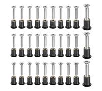sourcing map 30 Pairs M5 Neoprene Well Nuts with Stainless Steel Screw, Rubber Well Nuts Kit Brass Copper Bolt, Universal Motorcycle Fasteners for Kayak Boat Windscreen
