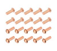sourcing map 30 Pcs 13/64" x 35/64" Round Head Copper Solid Rivets Fasteners