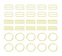 sourcing map 30 Pcs 15mm Bra Strap Hooks, Alloy Adjustment Slide Bra Strap Clips, Bathing Suit Clasp, Bra Hooks Replacement, Sewing Clips Hooks Eye for Underwear, Gold