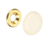 sourcing map 30 Pcs 16.8 mm Decorative Caps Cover Nails, Zinc Alloy Screw Covers Caps Mirror Fixing Screws for Mirrors, Coffee Tables, Wooden or Glass Furniture, Beige