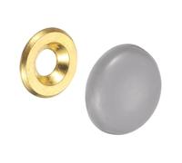 sourcing map 30 Pcs 16.8 mm Decorative Caps Cover Nails, Zinc Alloy Screw Covers Caps Mirror Fixing Screws for Mirrors, Coffee Tables, Wooden or Glass Furniture, Light Grey