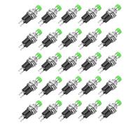 sourcing map 30 Pcs 1A 250V AC 7mm Mini Momentary Push Button Switch SPST NO Green Switch Button with Soldering Foot for Electronic Devices