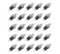 sourcing map 30 Pcs 1A 250V AC 7mm Mini Momentary Push Button Switch SPST NO White Switch Button with Soldering Foot for Electronic Devices
