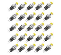 sourcing map 30 Pcs 1A 250V AC 7mm Mini Momentary Push Button Switch SPST NO Yellow Switch Button with Soldering Foot for Electronic Devices
