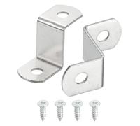 sourcing map 30 Pcs 3/4" Offset Canvas Clips, Picture Framing Mirror Clips Z Shape Canvas Painting Mounting Clips with 2 Mounting Hole with Screws, Silver