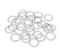 sourcing map 30 Pcs 304 Stainless Steel External Tooth Lock Washers, M16 Star Locking Washers for Screw Bolt Mechanical Equipment Fasteners, Silver