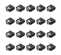 sourcing map 30 Pcs 5 Pins Female 3.5mm Stereo TRS Socket with Plastic Back Cover for Audio Headphone Radio PCB Panel CD Players