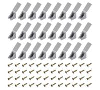sourcing map 30 Pcs 90 Degree Plastic Corner Braces, 20x17.2x20mm Shelf Right Angle Brackets with One-piece Cover, Shelf Board Holder with Screws for Cabinets Cupboards, Gray