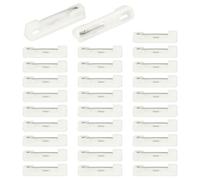 sourcing map 30 Pcs Blank Name Tags with Pins 0.9 Inch White Plastic Name Tag Pin Bulk DIY Engraved ID Badge Holders for Office Retail Stores Restaurant Workers